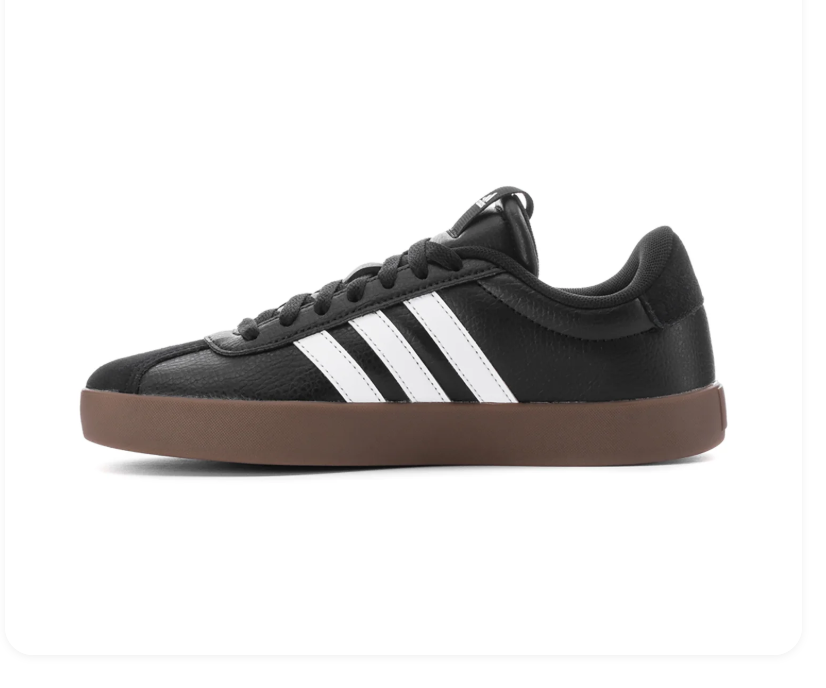 Adidas Low-Top Sneakers - Black & White with Gum Sole