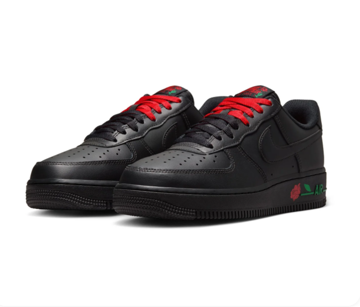 Nike Air Force 1 Low Sneakers – Black with Rose Details