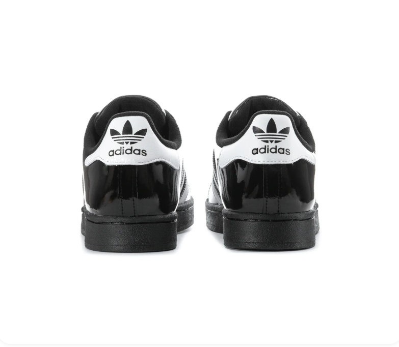 Adidas Superstar Shell-Toe Sneakers - Glossy Black & White