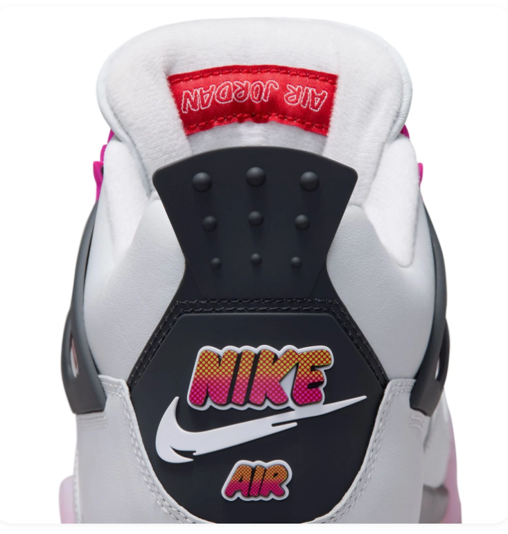 Air Jordan 4 Sneakers - Light Gray & Pink with Gradient Accents