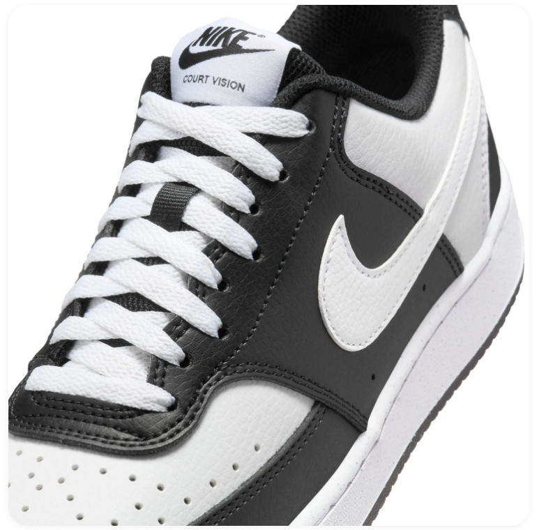 Nike Court Vision Low Sneakers – Black & White