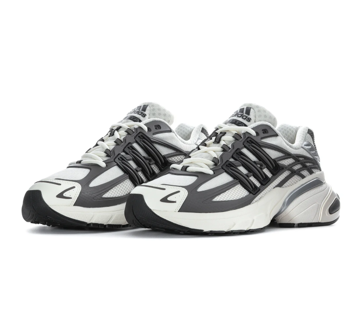 Adidas Adistar Chunky Sneakers - White & Gray with Black Stripes