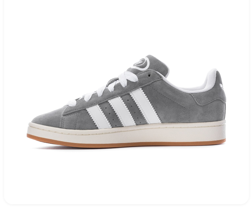 Adidas Low-Top Sneakers – Light Grey & White with Gum-Colored Sole