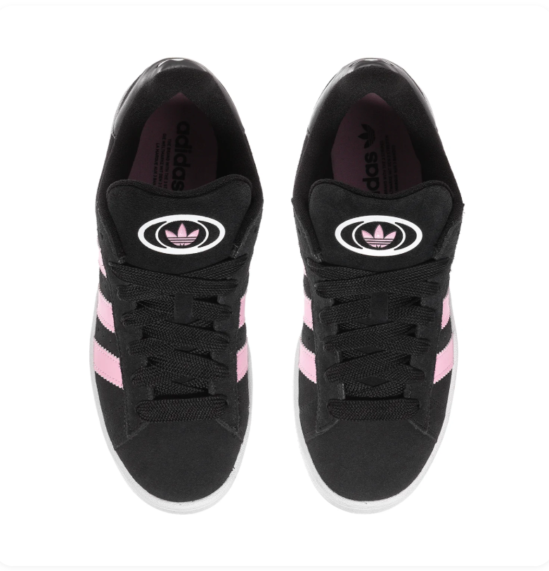 Adidas Campus Low-Top Sneakers - Black & Pink with White Sole