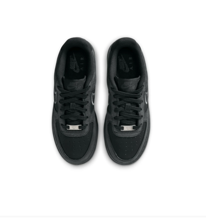 Nike Low-Top Sneakers – Black & Charcoal with Outlined Swoosh