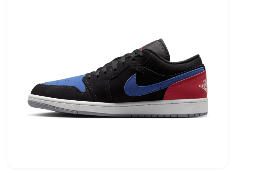 Air Jordan 1 Low Sneakers - Black, Blue & Red