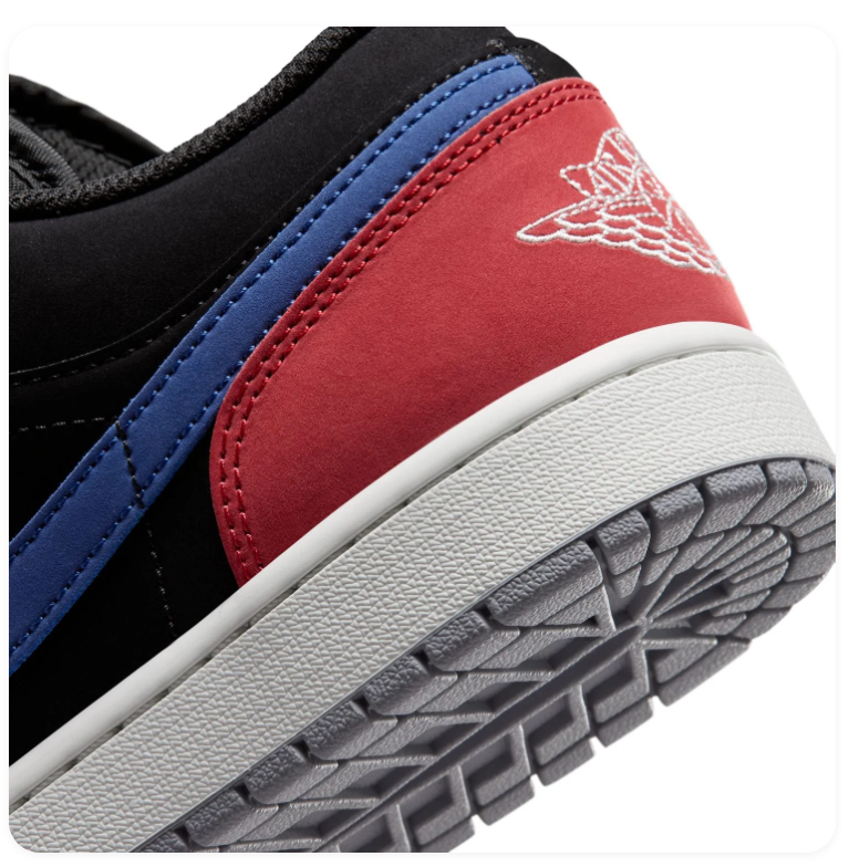 Air Jordan 1 Low Sneakers - Black, Blue & Red