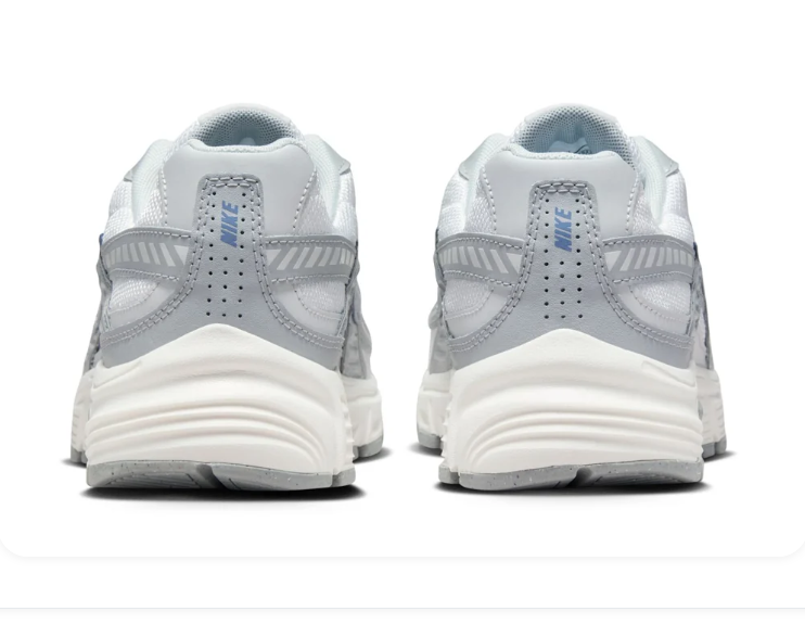 Nike Sneakers – White & Silver Grey with Blue Swoosh