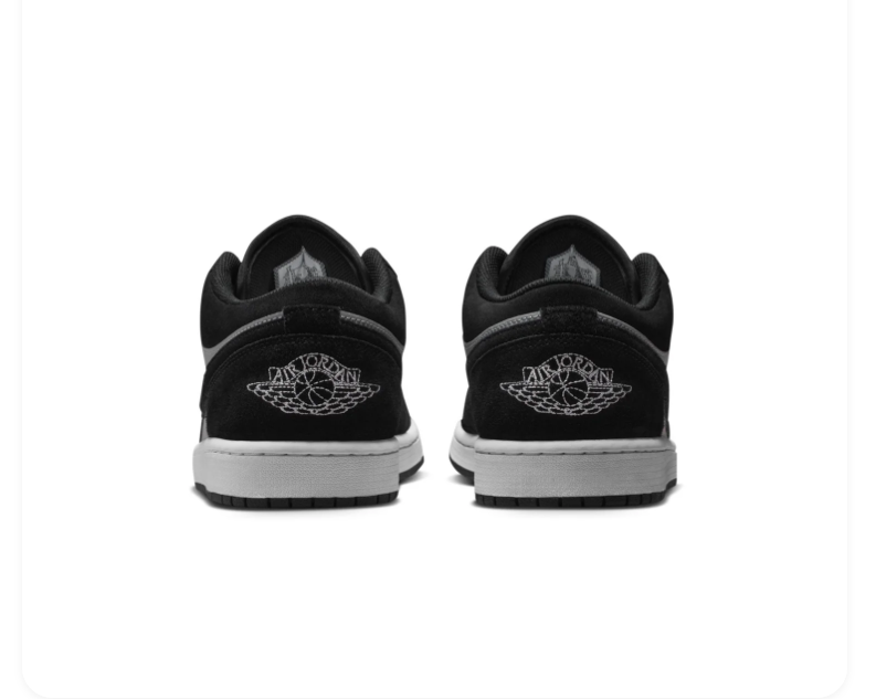 Air Jordan 1 Low Sneakers - Black & Light Gray