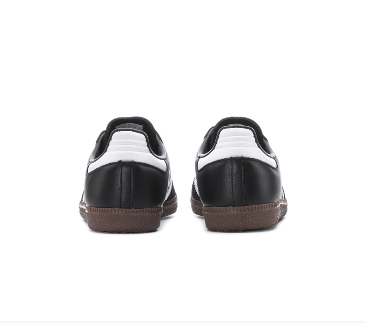 Adidas Samba Sneakers – Black & White with Dark Brown Sole