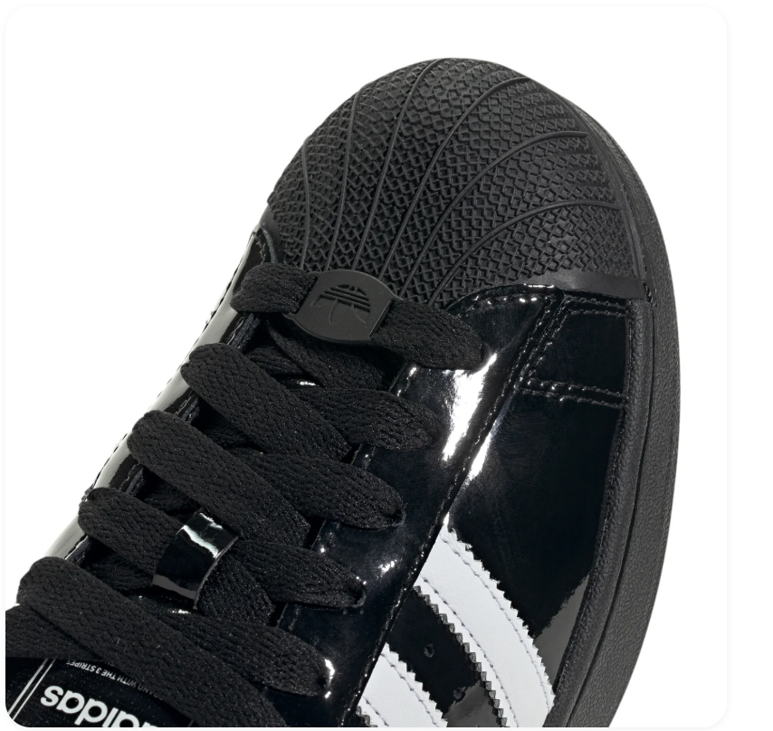 Adidas Superstar Shell-Toe Sneakers - Glossy Black & White