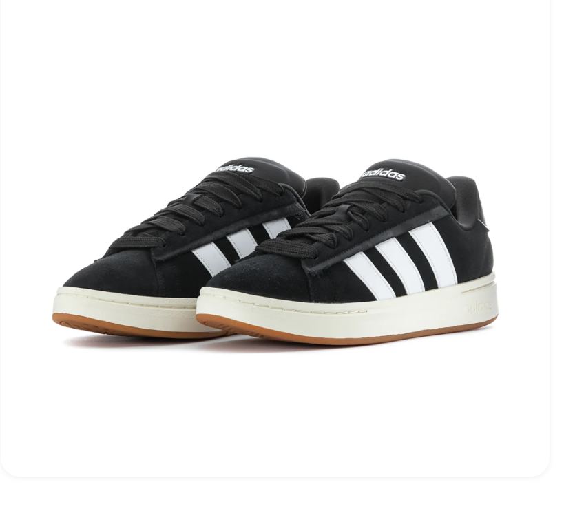 Adidas Low-Top Sneakers – Black & White with Cream Midsole