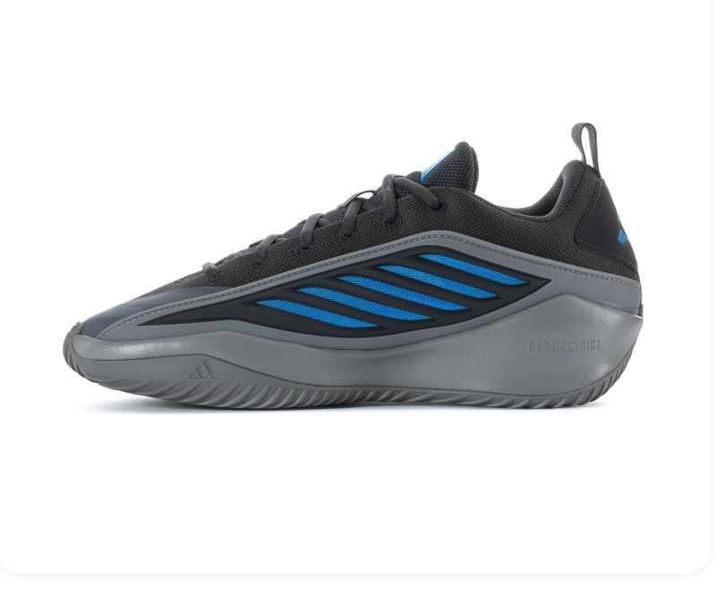 Adidas Low-Top Athletic Sneakers - Black & Gray with Blue Accents