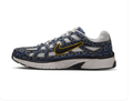 Nike Sneakers – Navy & White with Patterned Overlays and Yellow Accents