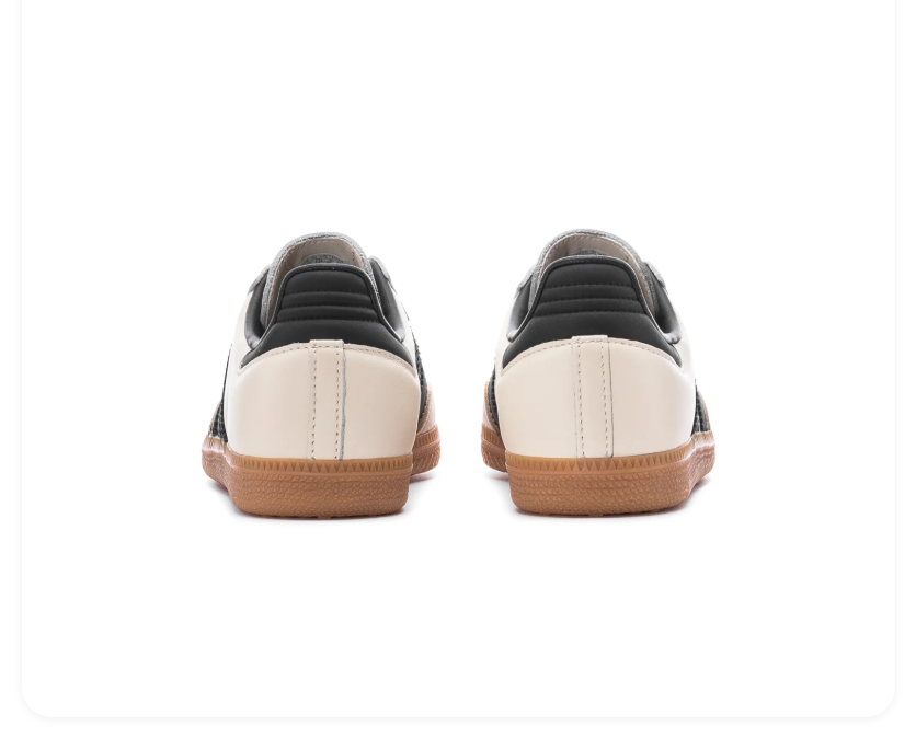 Adidas Samba Sneakers – Cream & Black with Gum-Colored Sole