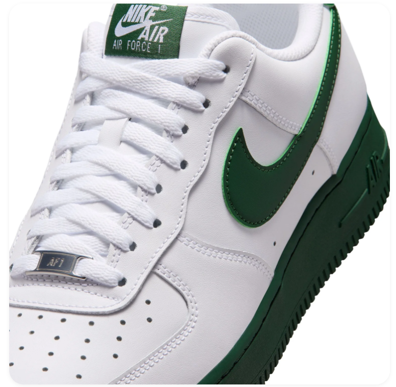 Nike Air Force 1 Low Sneakers – White & Dark Green