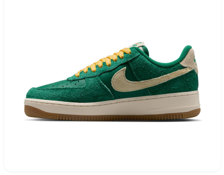 Nike Low-Top Sneakers – Green & Cream with Yellow Laces