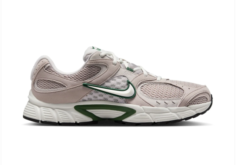 Nike Sneakers – Taupe & White with Green Accents