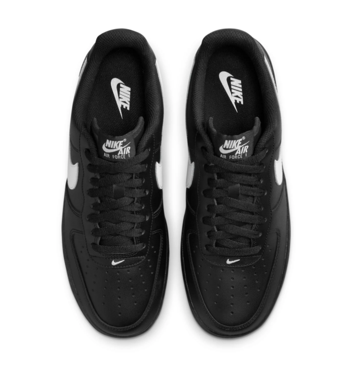 Nike Air Force 1 Low Sneakers – Black with White Swoosh