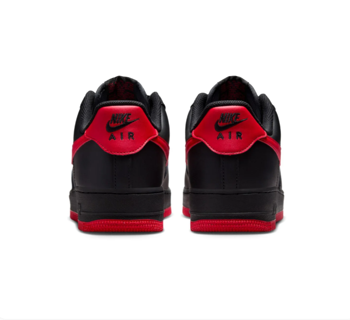 Nike Air Force 1 Low Sneakers – Black & Red with Red Outsole