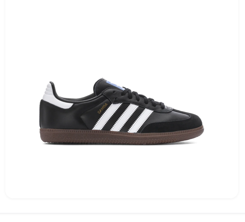 Adidas Samba Sneakers – Black & White with Dark Brown Sole