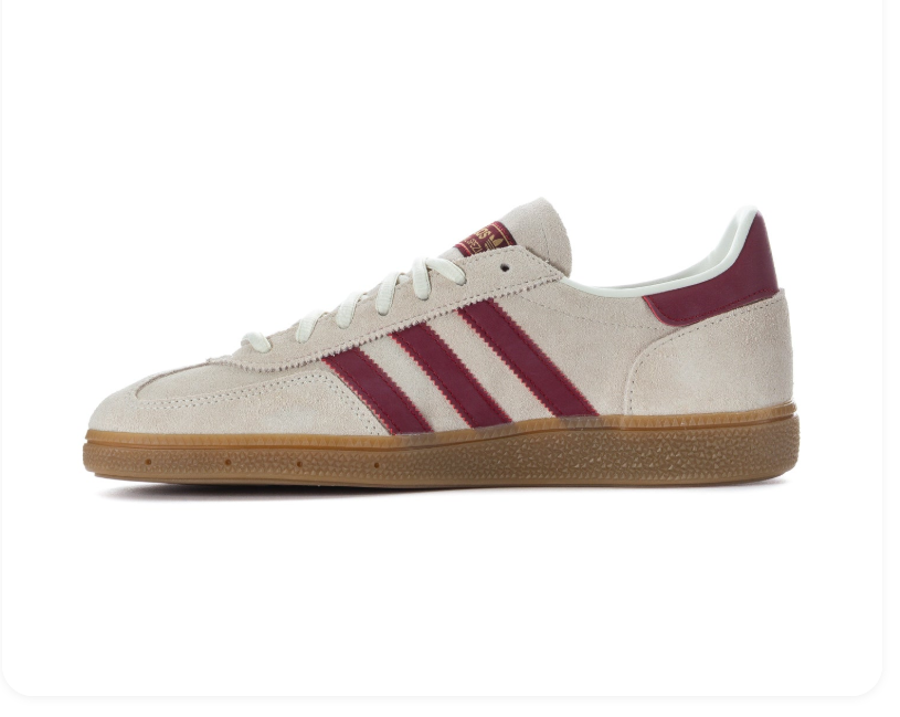 Adidas Handball Spezial Sneakers - Cream & Burgundy with Gum Sole