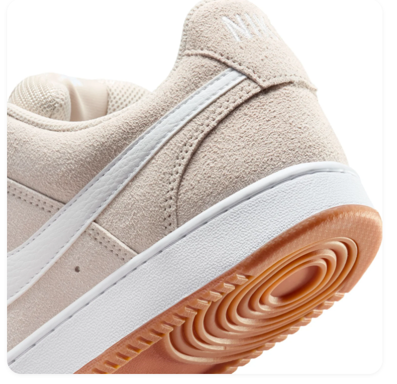 Nike Low-Top Sneakers – Light Beige & White with Gum-Colored Sole