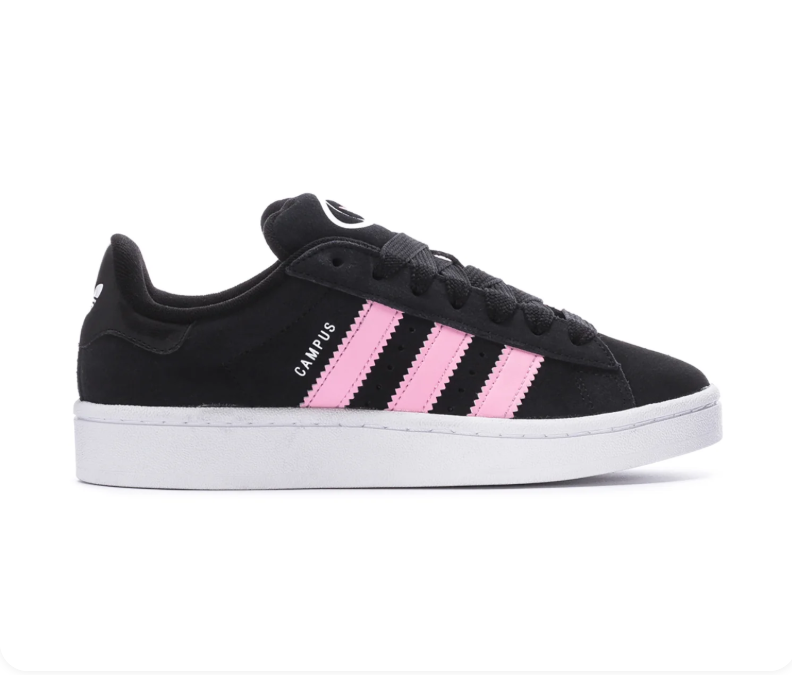 Adidas Campus Low-Top Sneakers - Black & Pink with White Sole
