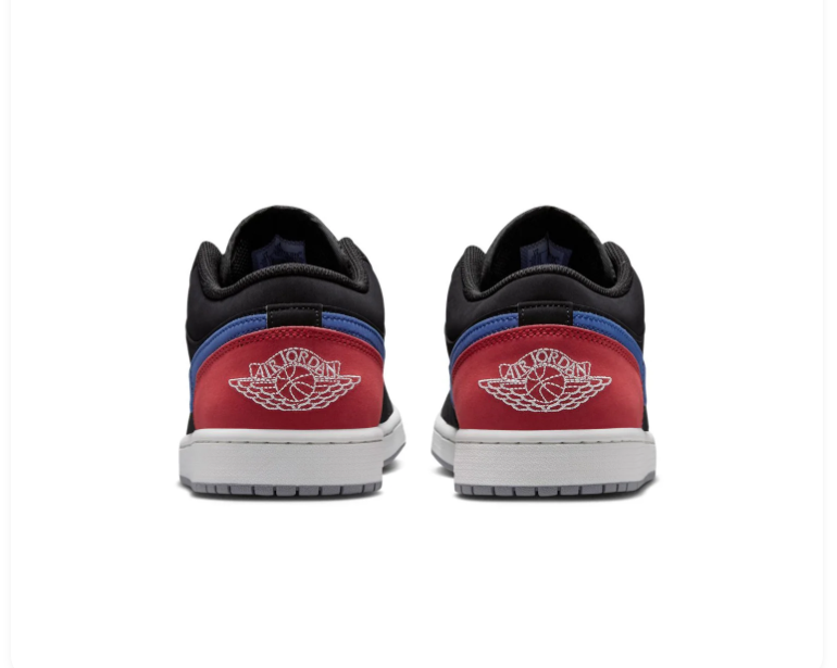 Air Jordan 1 Low Sneakers - Black, Blue & Red