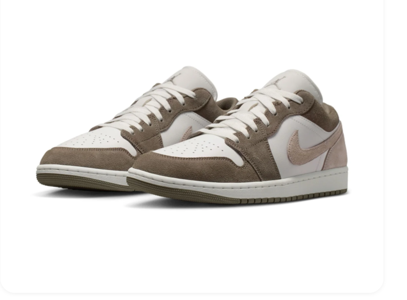 Air Jordan 1 Low Sneakers - Taupe & Cream