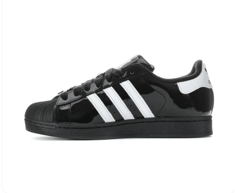 Adidas Superstar Shell-Toe Sneakers - Glossy Black & White