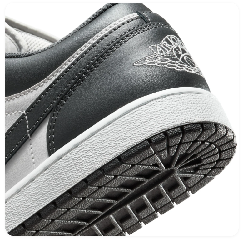 Air Jordan 1 Low Sneakers - Charcoal Gray & White