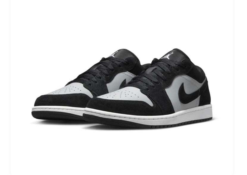 Air Jordan 1 Low Sneakers - Black & Light Gray