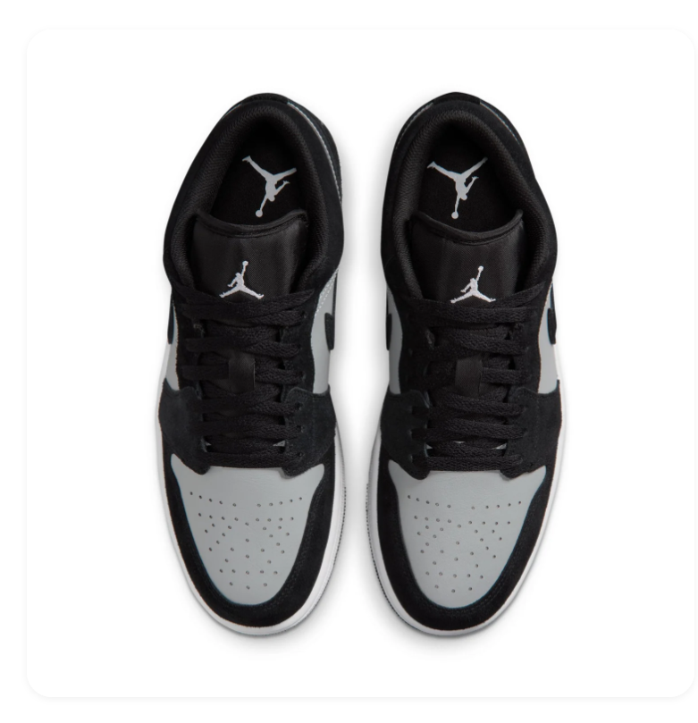 Air Jordan 1 Low Sneakers - Black & Light Gray