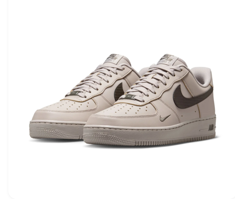 Nike Air Force 1 Low Sneakers – Light Beige & Dark Brown