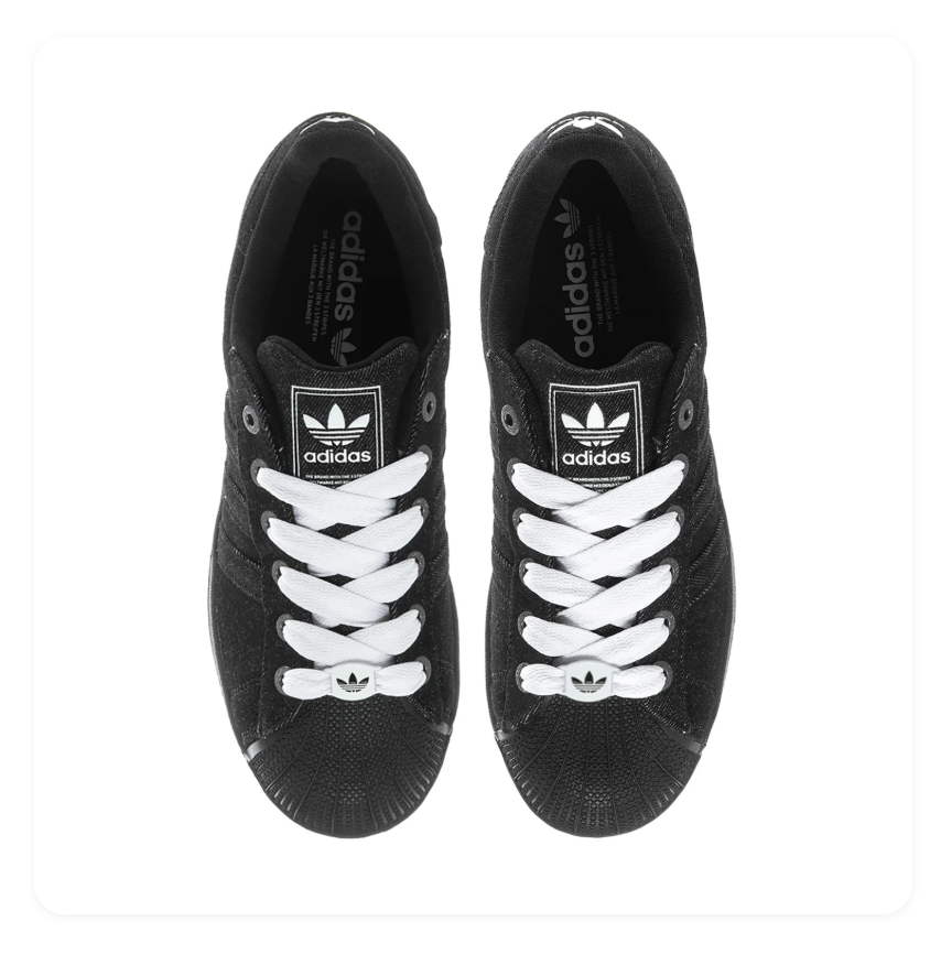 Adidas Shell-Toe Low-Top Sneakers - Black with White Laces