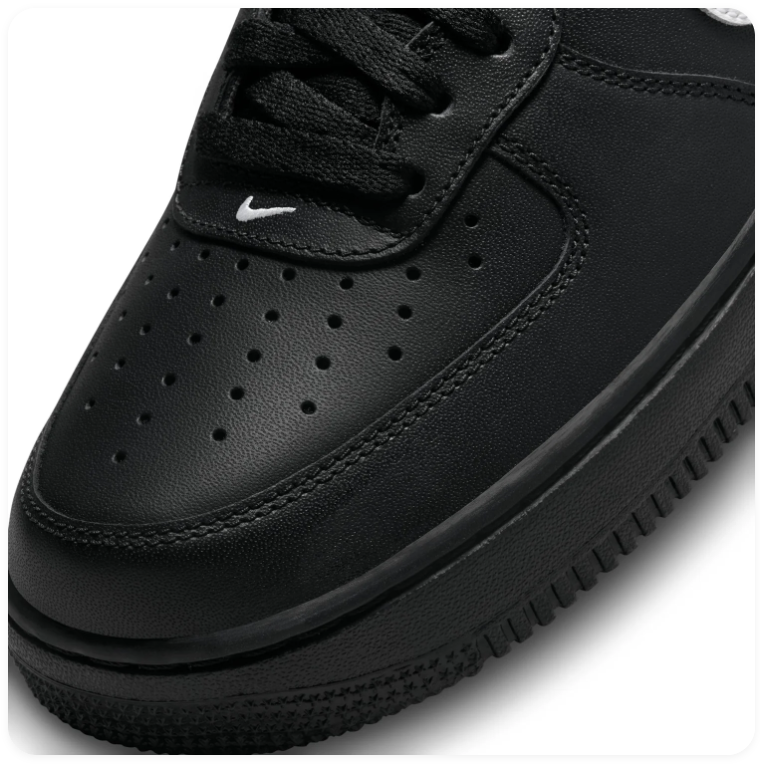 Nike Air Force 1 Low Sneakers – Black with White Swoosh