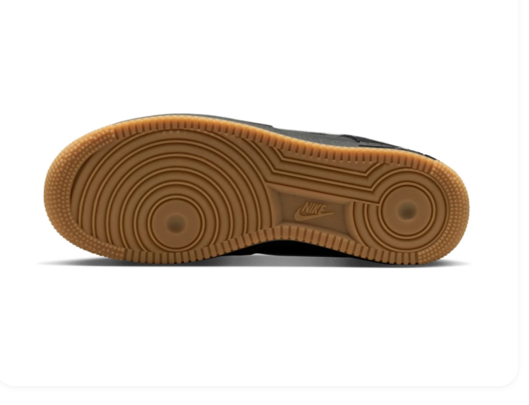Nike Air Force 1 Low Sneakers – Black & White with Gum-Colored Sole