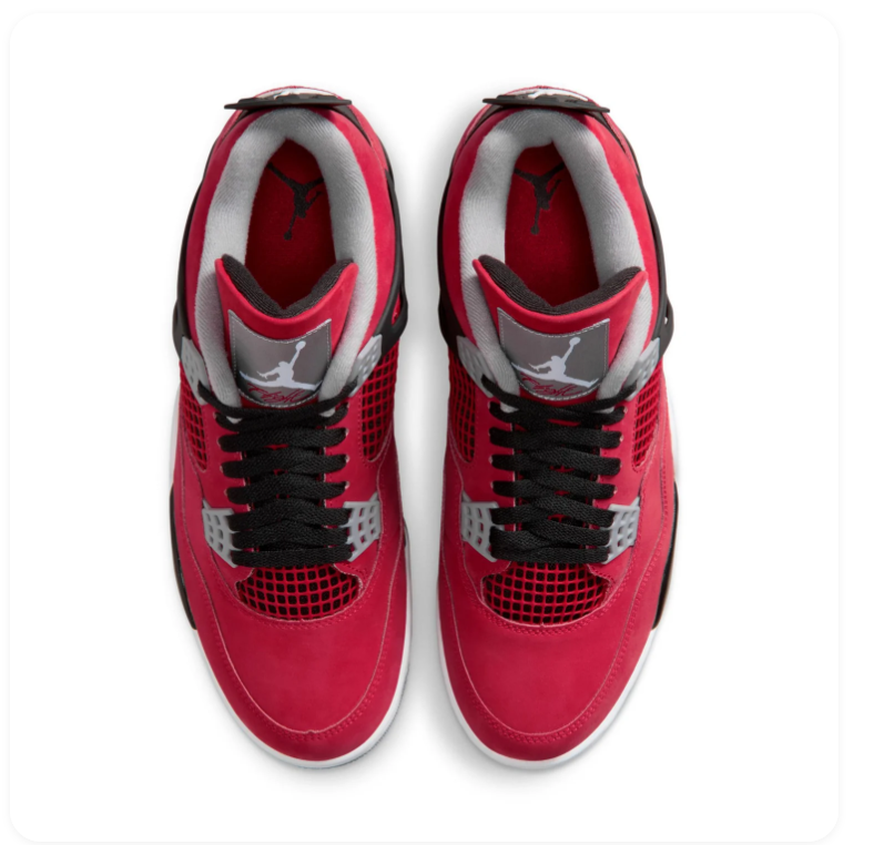 Air Jordan 4 Sneakers - Red, Black & Gray