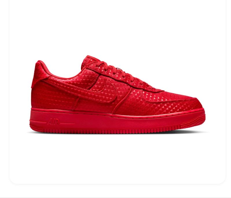 Nike Air Force 1 Low Sneakers – All Red with Textured Details