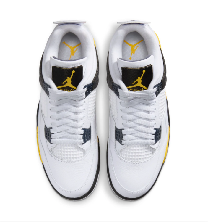 Air Jordan 4 Sneakers - White, Black & Yellow