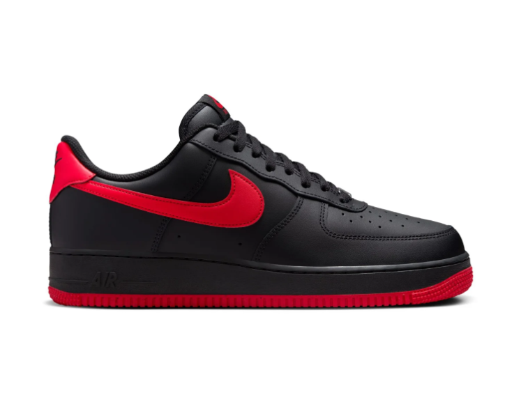 Nike Air Force 1 Low Sneakers – Black & Red with Red Outsole