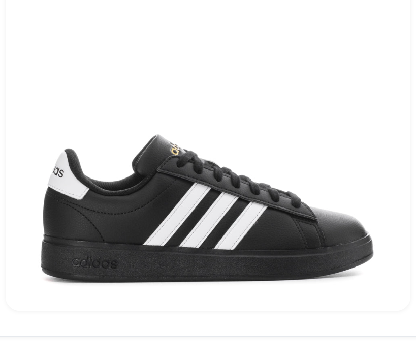 Adidas Low-Top Sneakers – Black & White with Black Sole