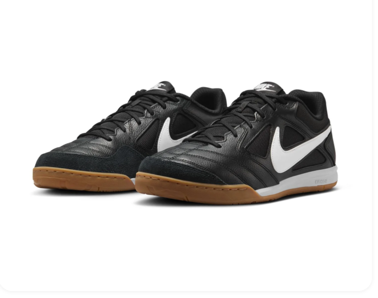 Nike Low-Top Sneakers – Black & White with Gum-Colored Sole