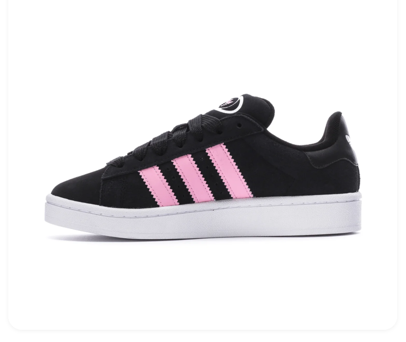 Adidas Campus Low-Top Sneakers - Black & Pink with White Sole