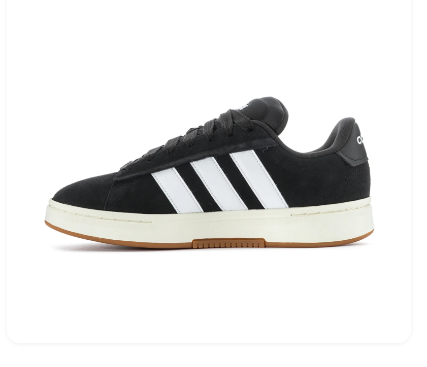 Adidas Low-Top Sneakers – Black & White with Cream Midsole