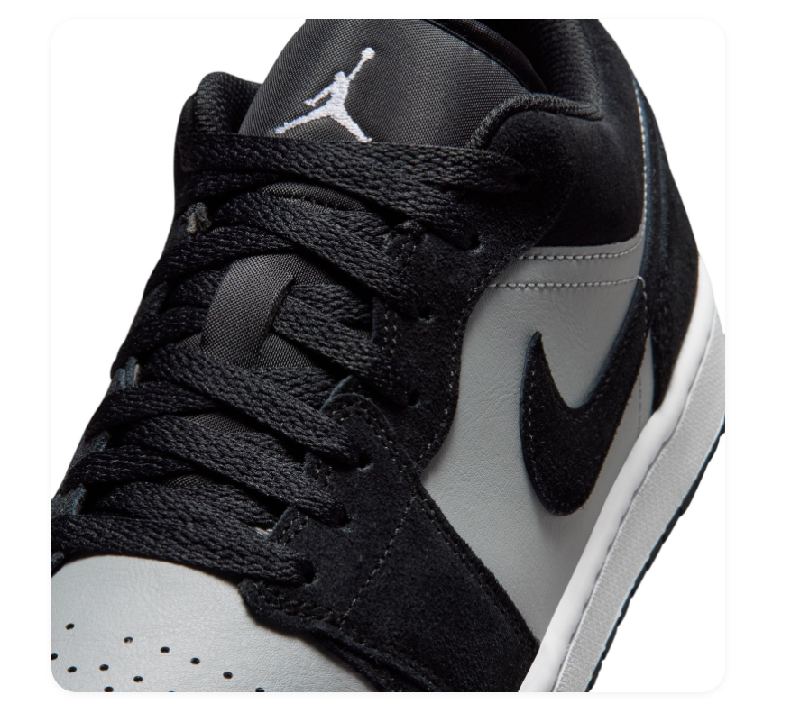 Air Jordan 1 Low Sneakers - Black & Light Gray