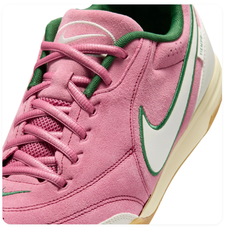 Nike Tiempo Sneakers – Pink & Cream with Green Accents