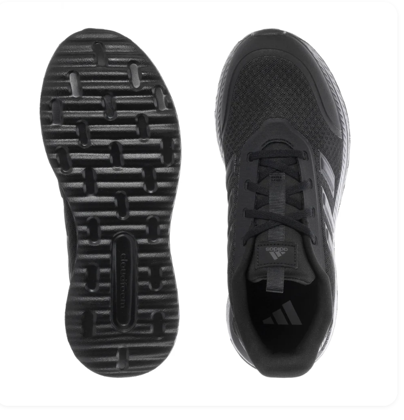 Adidas Sneakers – All Black with Mesh Panels and Textured Sole
