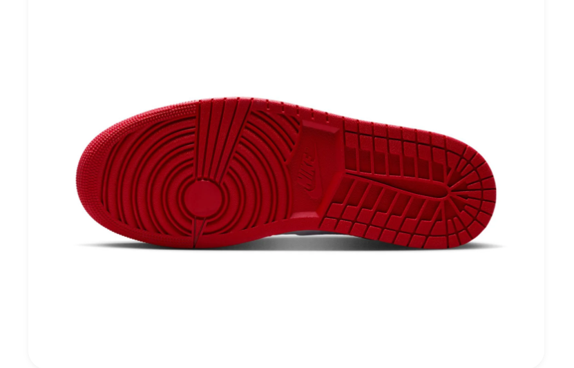 Air Jordan 1 Mid Sneakers - Glossy Red, Black & White